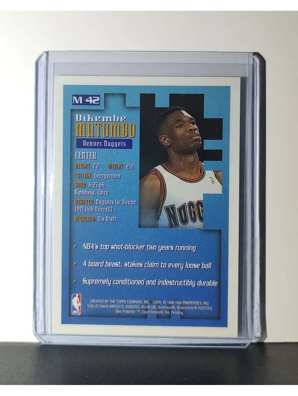 Dikembe Mutombo 1995-96 Topps Finest NBA #M42 Mysterly Nuggets